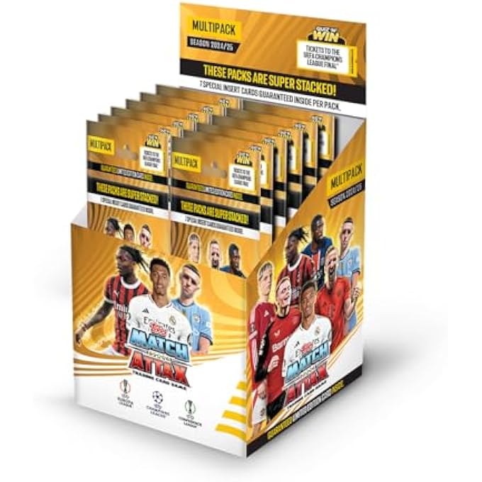 rayihni UEFA CHAMPIONS LEAGUE MATCH ATTAX 24/25 TRADING AND COLLECTIBLE CARD GAME (MULTIPACK OF 12) - Image 1
